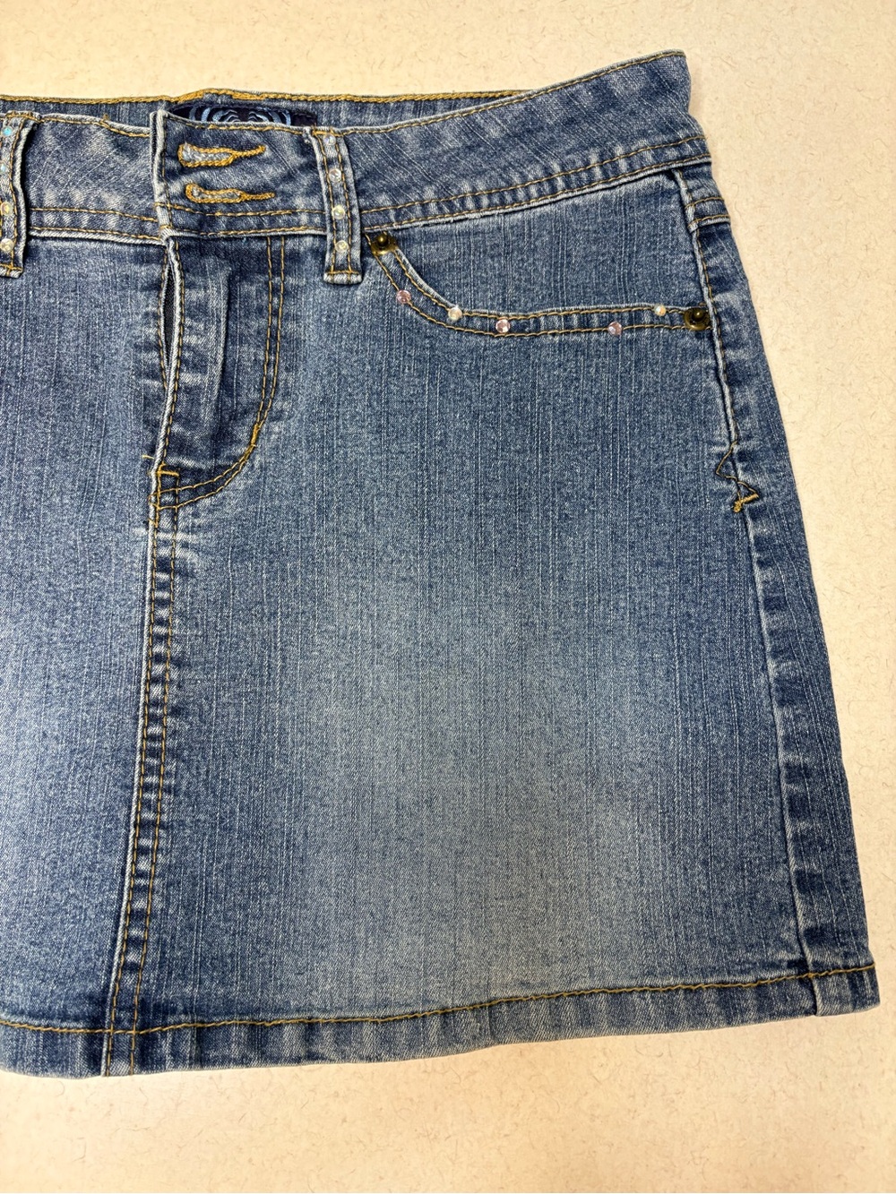 Vintage Y2K Angels Denim Skirt Size 5 - Picture 2 of 9